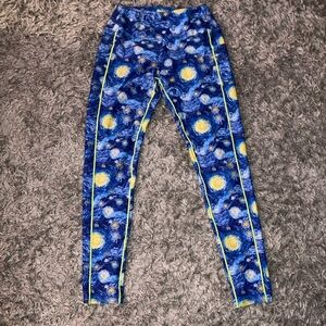 Starry Night Patterned Leggings CHAMELEON by April Giangeruso dance Sz M SPRING